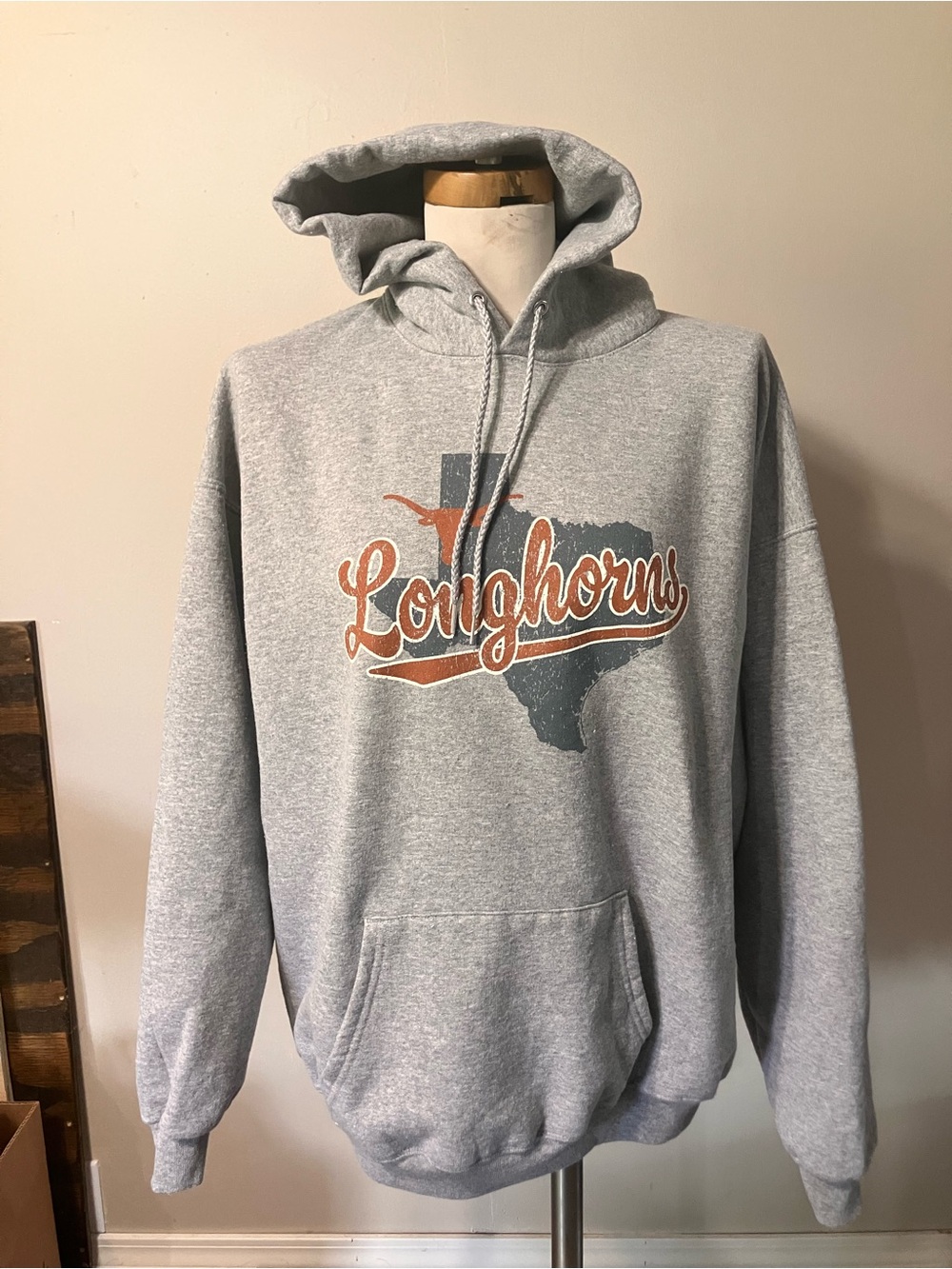 Longhorns Gray Pullover Hoodie Sweatshirt